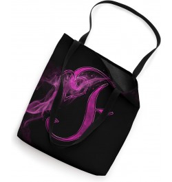 Smoke Heart Letter F Pink Fire Steam Fog Whirl Love Name Tote Bag $8.96 Totes