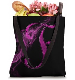 Smoke Heart Letter F Pink Fire Steam Fog Whirl Love Name Tote Bag $8.96 Totes