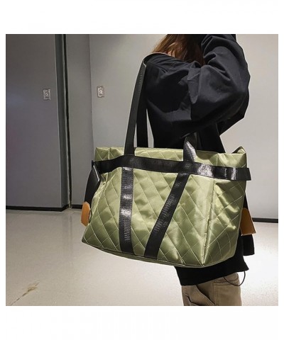 Women Quilted Puffer Tote Bag Lar ity Quilted Hobo Litweit Shoulr Bag Green $12.24 Totes