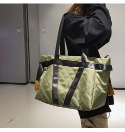 Women Quilted Puffer Tote Bag Lar ity Quilted Hobo Litweit Shoulr Bag Green $12.24 Totes