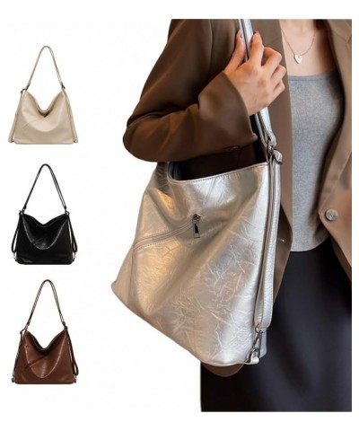 Versatile & Practical PU Handbag Trendy & Functional Crossbody Bag Suitable for Each Day Commute & Shopping Durable Silver $1...