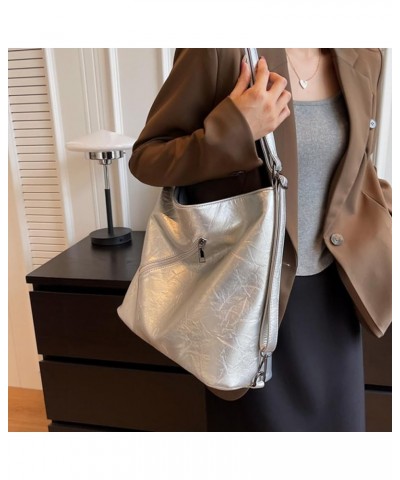 Versatile & Practical PU Handbag Trendy & Functional Crossbody Bag Suitable for Each Day Commute & Shopping Durable Silver $1...