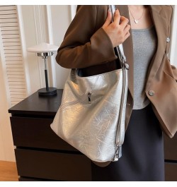 Versatile & Practical PU Handbag Trendy & Functional Crossbody Bag Suitable for Each Day Commute & Shopping Durable Silver $1...