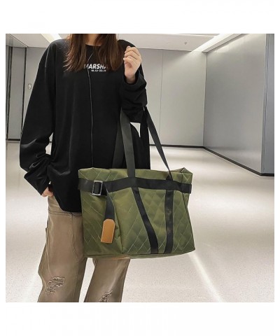 Women Quilted Puffer Tote Bag Lar ity Quilted Hobo Litweit Shoulr Bag Green $12.24 Totes