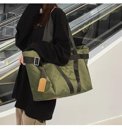 Women Quilted Puffer Tote Bag Lar ity Quilted Hobo Litweit Shoulr Bag Green $12.24 Totes