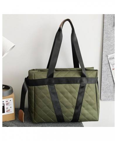 Women Quilted Puffer Tote Bag Lar ity Quilted Hobo Litweit Shoulr Bag Green $12.24 Totes