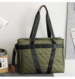 Women Quilted Puffer Tote Bag Lar ity Quilted Hobo Litweit Shoulr Bag Green $12.24 Totes