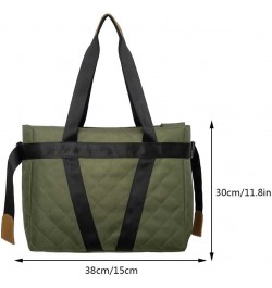 Women Quilted Puffer Tote Bag Lar ity Quilted Hobo Litweit Shoulr Bag Green $12.24 Totes