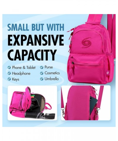 Mini Backpack Fashion for Everyday Crossbody and Over Shoulder Bag Travel Purse Pink $16.46 Backpacks