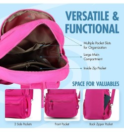 Mini Backpack Fashion for Everyday Crossbody and Over Shoulder Bag Travel Purse Pink $16.46 Backpacks