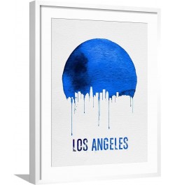 Stretched Canvas Print Los Angeles Skyline Blue, 24x32 18" x 24" White Frame $61.64 Handbags