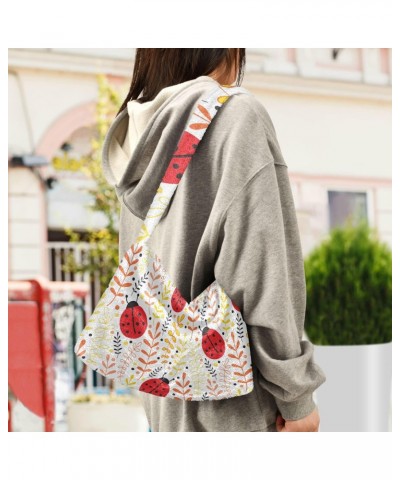 Women Boho Handbag Ladybug Spring Leaves Underarm Bag Tote Bag Shoulder Bag Crossbody Bag Fluffy Cell Phone Purse Patriot Lad...