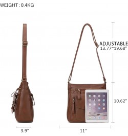 Crossbody Bags for Women, Multi Pocket Shoulder Bags, Medium PU Leather Cross Body Purses 01-chestnut Brown $35.19 Totes