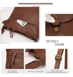 Crossbody Bags for Women, Multi Pocket Shoulder Bags, Medium PU Leather Cross Body Purses 01-chestnut Brown $35.19 Totes