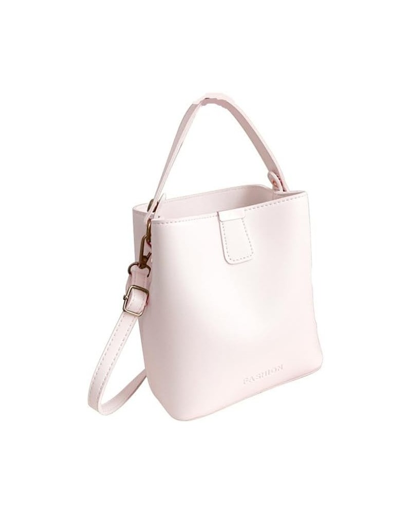 Bayetss Ladies Bucket Bags Stylish Durable Multifunctional Leather Satchel Purse Small Shopping Crossbody Handbag White $9.94...