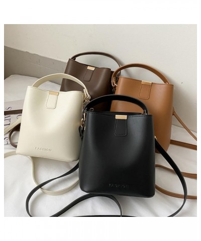 Bayetss Ladies Bucket Bags Stylish Durable Multifunctional Leather Satchel Purse Small Shopping Crossbody Handbag White $9.94...