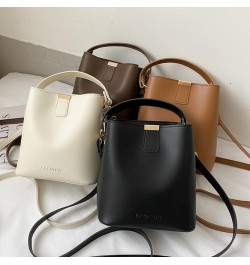 Bayetss Ladies Bucket Bags Stylish Durable Multifunctional Leather Satchel Purse Small Shopping Crossbody Handbag White $9.94...