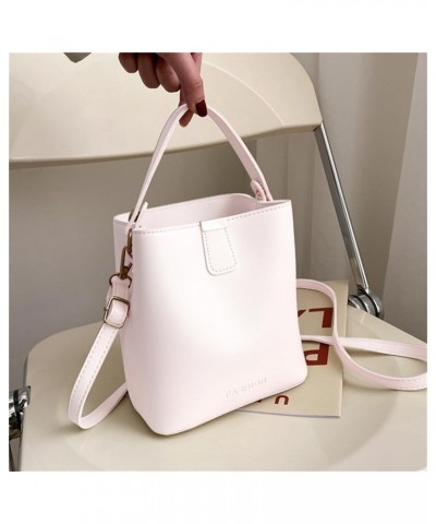 Bayetss Ladies Bucket Bags Stylish Durable Multifunctional Leather Satchel Purse Small Shopping Crossbody Handbag White $9.94...