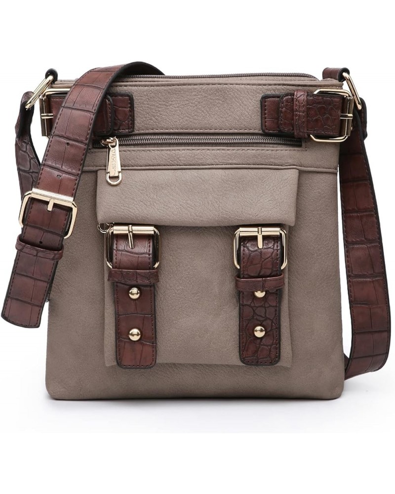 Women Lightweight Crossbody Bags Soft Vegan Leather Messenger Bag Shoulder Bag Travel Purse Stone $13.44 Crossbody Bags