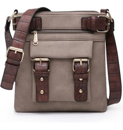 Women Lightweight Crossbody Bags Soft Vegan Leather Messenger Bag Shoulder Bag Travel Purse Stone $13.44 Crossbody Bags