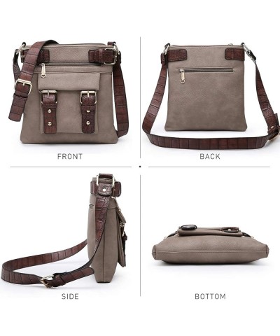 Women Lightweight Crossbody Bags Soft Vegan Leather Messenger Bag Shoulder Bag Travel Purse Stone $13.44 Crossbody Bags