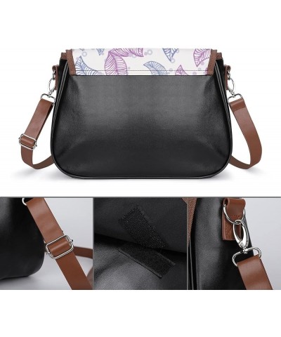 Printed Crossbody Bags Women City Leather Shoulder Bag Satchel Hobo Bags Trendy Blue Super Color9 $26.49 Hobo Bags