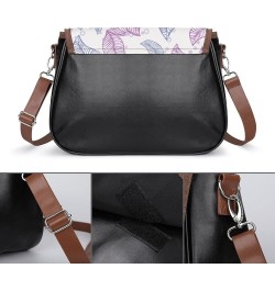 Printed Crossbody Bags Women City Leather Shoulder Bag Satchel Hobo Bags Trendy Blue Super Color9 $26.49 Hobo Bags