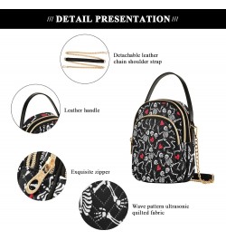 Women's Crossbody Handbags Clutch Phone Purse Romantic Skull Stylish Shoulder Bag with Detachable Chain Strap $12.48 Shoulder...