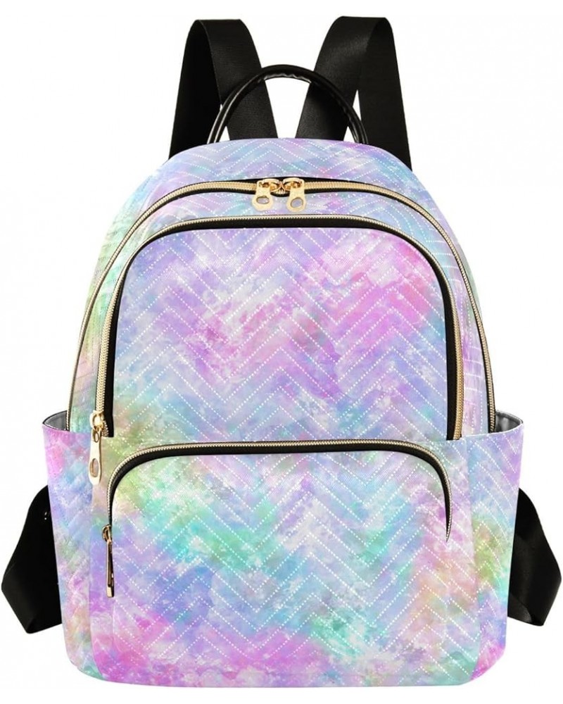 Women Backpack Tie Dye Galaxy Rainbow Anti-Theft Travel Backpack with Luggage Belt Lightweight Handbag Lady Purse Roomy Doubl...