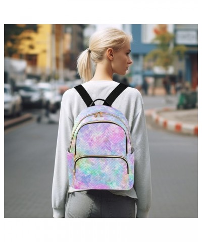 Women Backpack Tie Dye Galaxy Rainbow Anti-Theft Travel Backpack with Luggage Belt Lightweight Handbag Lady Purse Roomy Doubl...