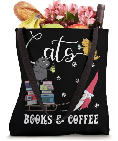 Cats Books Coffee Funny Gnome Books & Coffee Lover Christmas Tote Bag $12.66 Totes