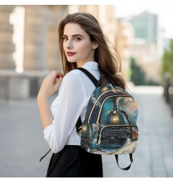 Medium Fashion Backpack for Women Vintage Winter Train Print Ladies Travel Daypack Aesthetic Shoulder Bag 10.2×5.1×12.5 IN $1...