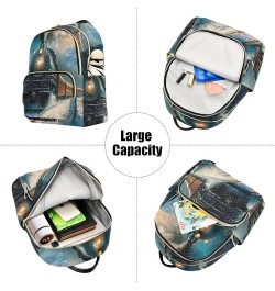 Medium Fashion Backpack for Women Vintage Winter Train Print Ladies Travel Daypack Aesthetic Shoulder Bag 10.2×5.1×12.5 IN $1...