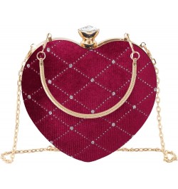 Mily Heart Shape Clutch Bag Messenger Shoulder Handbag Tote Evening Bag Purse 7644+red $13.23 Evening Bags