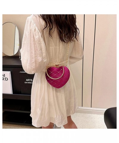 Mily Heart Shape Clutch Bag Messenger Shoulder Handbag Tote Evening Bag Purse 7644+red $13.23 Evening Bags