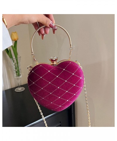 Mily Heart Shape Clutch Bag Messenger Shoulder Handbag Tote Evening Bag Purse 7644+red $13.23 Evening Bags