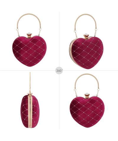 Mily Heart Shape Clutch Bag Messenger Shoulder Handbag Tote Evening Bag Purse 7644+red $13.23 Evening Bags