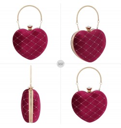 Mily Heart Shape Clutch Bag Messenger Shoulder Handbag Tote Evening Bag Purse 7644+red $13.23 Evening Bags