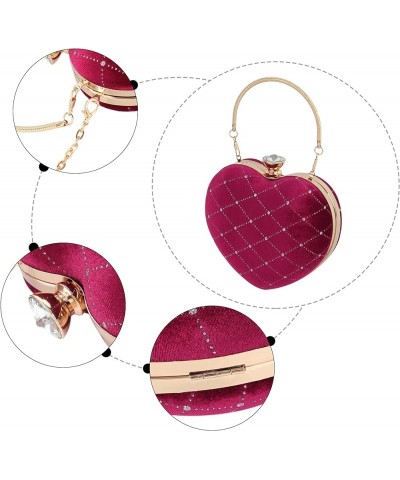 Mily Heart Shape Clutch Bag Messenger Shoulder Handbag Tote Evening Bag Purse 7644+red $13.23 Evening Bags