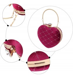 Mily Heart Shape Clutch Bag Messenger Shoulder Handbag Tote Evening Bag Purse 7644+red $13.23 Evening Bags