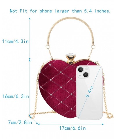 Mily Heart Shape Clutch Bag Messenger Shoulder Handbag Tote Evening Bag Purse 7644+red $13.23 Evening Bags