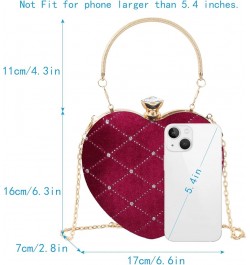 Mily Heart Shape Clutch Bag Messenger Shoulder Handbag Tote Evening Bag Purse 7644+red $13.23 Evening Bags