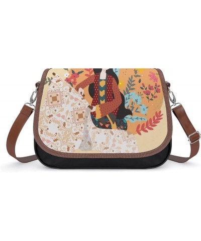 Printed Shoulder Crossbody Bag Leather Hobo Bags Medium Ladies Top Handles Satchels Elk Color7 $28.79 Hobo Bags