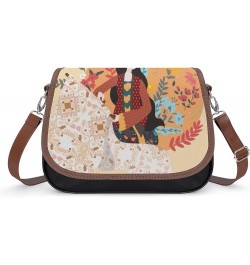 Printed Shoulder Crossbody Bag Leather Hobo Bags Medium Ladies Top Handles Satchels Elk Color7 $28.79 Hobo Bags