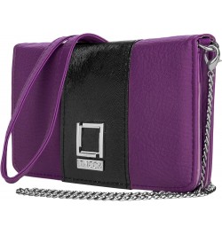 6.75-inch Beige Gold Crossbody Cell Phone Wallet Clutch with Chain Strap for Phones Up to 6.75 Purple/Black $16.49 Clutches