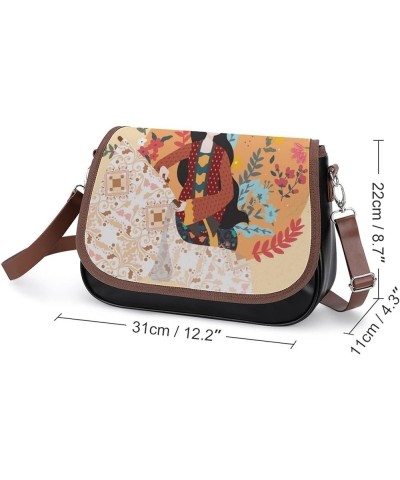 Printed Shoulder Crossbody Bag Leather Hobo Bags Medium Ladies Top Handles Satchels Elk Color7 $28.79 Hobo Bags