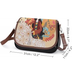 Printed Shoulder Crossbody Bag Leather Hobo Bags Medium Ladies Top Handles Satchels Elk Color7 $28.79 Hobo Bags