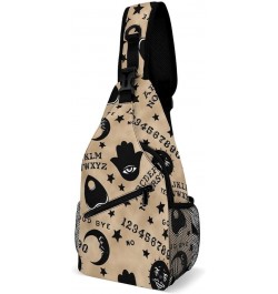 Crossbody Sling Bag Shoulder Backpack for Men Women, Gothic Moon Eye Witchy Magic Spirit Board Casual Gym Chest Daypack for H...