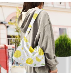 Summer Lemon Tote Handbags for Women Ultra Soft Fluffy Shoulder Bag with Zipper Fashion Durable Hobo Bag for Concert Picnic $...