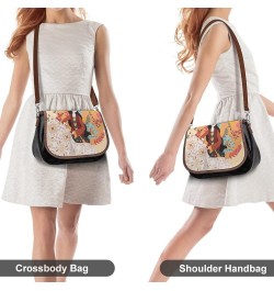 Printed Shoulder Crossbody Bag Leather Hobo Bags Medium Ladies Top Handles Satchels Elk Color7 $28.79 Hobo Bags